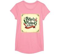 Peter Peter ha Scelto Una filastrocca di Scuola Materna Art Maglietta, Ragazze, Rosa, L