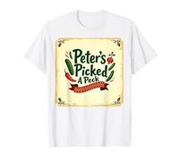 Peter Peter ha Scelto Una filastrocca di Scuola Materna Art Maglietta, Uomo, Bianco, XXL