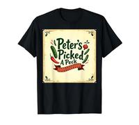 Peter Peter ha Scelto Una filastrocca di Scuola Materna Art Maglietta, Uomo, Nero, L