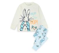 Peter Rabbit Pigiama da Bambino | T-Shirt a Maniche Lunghe Blu per Bambini e Pantaloni a Gamba Lunga con Stampa all Over Pigiama Completo| Merchandising Carino di Indumenti da Notte