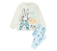 Peter Rabbit Pigiama da Bambino | T-Shirt a Maniche Lunghe Blu per Bambini e Pantaloni a Gamba Lunga con Stampa all Over Pigiama Completo| Merchandising Carino di Indumenti da Notte