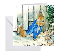 Peter Rabbit Under the Fence 18x18cm Crystal Art Card NUOVO