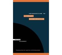 Peter Szondi Introduction to Literary Hermeneutics (Tascabile)