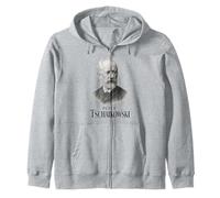 Peter Tchaikovsky Ritratto Vintage Compositore Musica Classica Felpa con Cappuccio