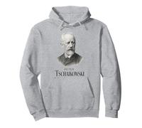 Peter Tchaikovsky Ritratto Vintage Compositore Musica Classica Felpa con Cappuccio