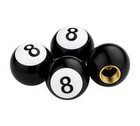 PETERMALLON 4 Pezzi Biliardo Palla Tappi ,Round Ball Forma Numero 8 Biliardo Palla Tappi Neri ,Tappo Interno e Filettatura Tappi di Biliardo Sfera Universale, per Auto