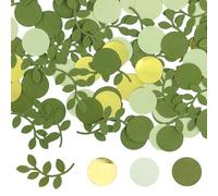 PETERMALLON Coriandoli Grandi Verde e Oro, 100 Pezzi, Rotondi, Cartacei, Oro e Verde, Floreale, Per Compleanni, Matrimoni, Baby Shower, 2.5 cm