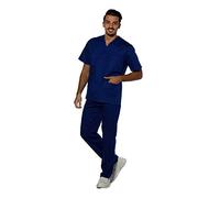 Peter's abiti da lavoro Divise SANITARIE Complete Infermiere Unisex 2 Colori Scollo (V) 100% Cotone Made in Italy (M=44-46, Blu Scuro)