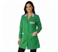 Petersabitidalavoro Camice da Lavoro Donna Verde Manica Lunga con Inserti Maestra Imprese Pulizia Professionale Operaia Grembiule