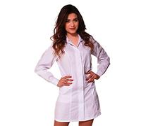 Petersabitidalavoro Casacca,Camice da Lavoro Donna,Modello Avvitato,Manica Lunga,Bianco,Bottoni Automatici,: Estetista, Assistente alla Poltrona, osteopata,Alimentari in Genere