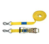 Petex 43193119 cricchetto cinghia 2 pezzi, 10 m, 50 mm, 2500/5000 Dan, moschettone, Cricchetto 35 cm, Giallo