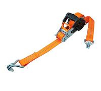 PETEX Cinghia a cricchetto automatica, autoavvolgente, 1 pezzo, 5 m x 35 mm, 1.000/2.000 daN, arancione