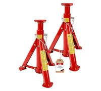 PETEX Cavalletto, Regolabile in Altezza e Pieghevole, Set da 2 Pezzi, 3 t, Rosso