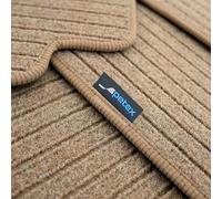 PETEX Tappetini auto su misura per Kia EV 9 6-7 posti dal 06/2023 anteriori, set di tappetini auto in velluto - Jona beige, 2 pezzi