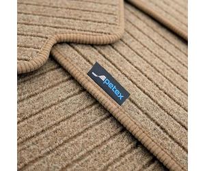 PETEX Tappetini auto su misura per Kia EV 9 6-7 posti dal 06/2023 anteriori, set di tappetini auto in velluto - Jona beige, 2 pezzi