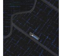 PETEX Tappetini per auto su misura per VW T7 Transporter Caravelle dal 02/2025, 6 posti, due ante scorrevoli, tappeto auto moderno, blu, 2 pezzi