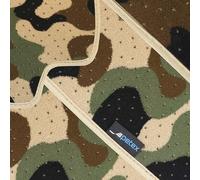 PETEX Tappetini per auto su misura VW T7 Transporter Caravelle dal 02/2025, 6 posti, 2 ante scorrevoli, tappeto auto per esterni, verde oliva, 2 pezzi