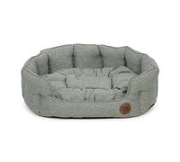 Petface Sage Herringbone - Cuccia ovale per cani con cuscino rimovibile, lavabile in lavatrice, extra large (confezione da 1)