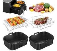 PETHREE Accessori Friggitrice ad Aria 4Pezzi per Ninja Dual Basket 7,6-9,5L