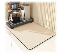 Peticehi Kitchen Super Absorbent Draining Mat, Hide Stain Rubber Backed Absorbent Dish Drying Mat for Kitchen, Coffee Mat Counter-Coffee Bar Accessories Fit Under Coffee Maker (Beige,50 * 60cm)