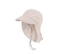 Petinard Label Berretto cappello da sole in mussola con protezione per collo e orecchie, protezione UV (UPF 50+) per neonati e bambini - Unisex, beige., 46