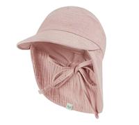 Petinard Label Cappello da sole in mussola con protezione per collo e orecchie, protezione UV (UPF 50+), per neonati e bambini, unisex, Colore: rosa., 46