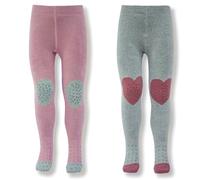 Petinard Label Collant per gattonare, confezione da 2, suola in ABS per neonate, collant con gommini antiscivolo, Colore: rosa., 9 mesi