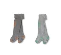 Petinard Label Collant per gattonare, confezione da 2, suola in ABS per unisex, ragazzi e ragazze, collant con nodi antiscivolo, multicolore, 9 mesi