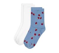 Petit Bateau 2 paia di calzini per bambini in cotone stampato mele, multicolore, 23-26