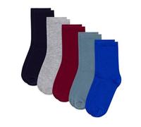 Petit Bateau 5 paia di calzini per bambini in cotone tinta unita, multicolore, 27-30
