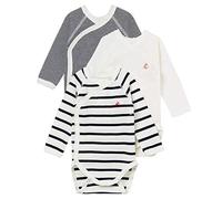 Petit Bateau 54219, Body neonato manica lunga (Pacco da 3) Unisex - Bimbi 0-24, Variante 1, 6 mesi