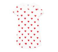 Petit Bateau 59396, Camicia da notte a maniche corte Bambine e ragazze, Bianco Marshmallow/Rosso Terkuit, 5 anni