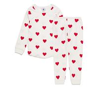 Petit Bateau 59401, Pigiama Bambine e ragazze, Bianco Marshmallow/Rosso Terkuit, 6 anni