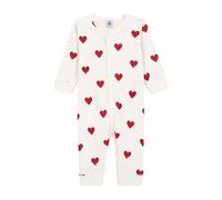 Petit Bateau A00E9, Dormi bene pigiama senza piedi Bimba 0-24, Bianco Marshmallow/Rosso Terkuit, 3 mesi