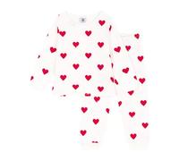 Petit Bateau A00FR, Pigiama Bambine e ragazze, Bianco Marshmallow/Rosso Terkuit, 3 anni
