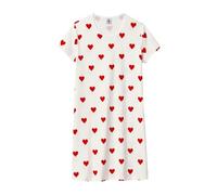 Petit Bateau A00J8, Camicia da notte a maniche corte Bambine e ragazze, Bianco Marshmallow/Rosso Terkuit, 14 anni