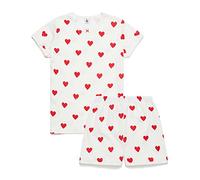 Petit Bateau A00OC, Pyjacourt Bambine e ragazze, Bianco Marshmallow/Rosso Terkuit, 16 anni
