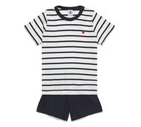 Petit Bateau - Pyjacourt Marinière Garçon en Coton Bianco - Abbigliamento 4A Bianco