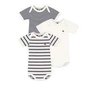 Petit Bateau A01tc Body a Righe a Maniche Corte Unisex - Bimbi 0-24 (Pacco da 3)