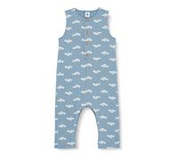 Petit Bateau A05NE, Tuta lunga Bimba 0-24, Blu Rover/Bianco Marshmallow, 6 mesi