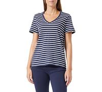 Petit Bateau A05UU, Maglietta a maniche corte Donna, Blu Smoking/Bianco Marshmallow, L