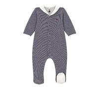 Petit Bateau A0816, Pigiama dormi bene Unisex - Bimbi 0-24, Blu Smoking/Bianco Marshmallow, 9 mesi