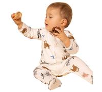 Petit Bateau A0845, Pigiama dormi bene Unisex - Bimbi 0-24, Bianco Marshmallow/Multicolore, 0-3 mesi