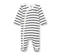 Petit Bateau A08AY, Pigiama dormi bene Unisex - Bimbi 0-24, Bianco Marshmallow/Blu Smoking, 9 mesi