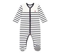 Petit Bateau A08B6, Pigiama dormi bene Unisex - Bimbi 0-24, Bianco Marshmallow/Blu Smoking, 3 mesi