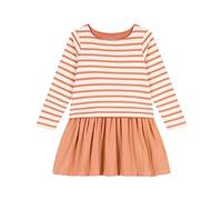 Petit Bateau A08PB, Abito a maniche lunghe Bambine e ragazze, Bianco Avalanche/Rosa Sienna, 10 anni