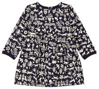 Petit Bateau A08RN, Abito a maniche lunghe Bimba 0-24, Blu Smoking/Bianco Avalanche, 24 mesi