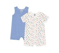 Petit Bateau A09QK Tuta Corta Notte, Variant 1, 3 Mesi (Pacco da 2) Unisex-Bimbi