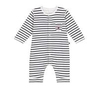 Petit Bateau A0bvp Tuta Lunga, Bianco/Blu, 6 Mesi Unisex-Bimbi