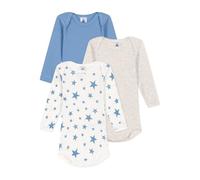 Petit Bateau A0cct Noi Body A Maniche Lunghe, Variante 1, 6 Mesi (Pacco da 3) Unisex-Bimbi